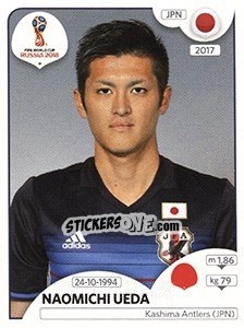 Sticker Naomichi Ueda - Coppa del Mondo FIFA Russia 2018 - Panini