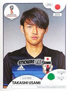 Figurina Takashi Usami - Coppa del Mondo FIFA Russia 2018 - Panini