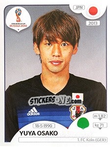 Figurina Yuya Ōsako - Coppa del Mondo FIFA Russia 2018 - Panini