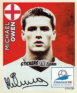 Sticker Michael Owen - 1998 - Coppa del Mondo FIFA Russia 2018 - Panini