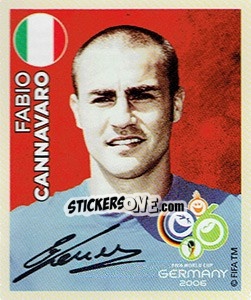Sticker Fabio Cannavaro - 2006 - Coppa del Mondo FIFA Russia 2018 - Panini