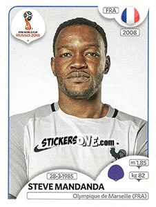 Figurina Steve Mandanda - Coppa del Mondo FIFA Russia 2018 - Panini