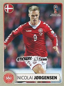 Sticker Nicolai Jørgensen - Coppa del Mondo FIFA Russia 2018 - Panini