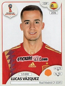 Sticker Lucas Vázquez - Coppa del Mondo FIFA Russia 2018 - Panini