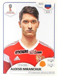 Sticker Aleksei Miranchuk - FIFA World Cup Russia 2018. 670 stickers version - Panini
