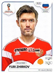 Sticker Yuri Zhirkov - FIFA World Cup Russia 2018. 670 stickers version - Panini