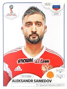 Sticker Aleksandr Samedov - FIFA World Cup Russia 2018. 670 stickers version - Panini