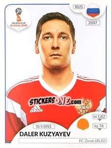 Sticker Daler Kuzyaev - FIFA World Cup Russia 2018. 670 stickers version - Panini