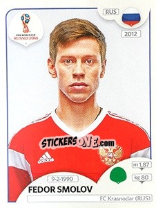 Sticker Fedor Smolov - FIFA World Cup Russia 2018. 670 stickers version - Panini