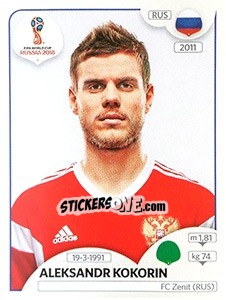 Cromo Aleksandr Kokorin - FIFA World Cup Russia 2018. 670 stickers version - Panini