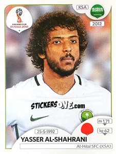 Sticker Yasser Al-Shahrani - FIFA World Cup Russia 2018. 670 stickers version - Panini
