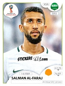 Figurina Salman Al-Faraj - FIFA World Cup Russia 2018. 670 stickers version - Panini