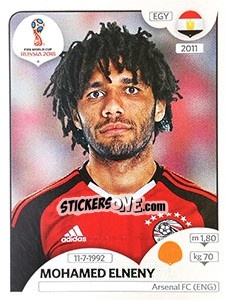 Sticker Mohamed Elneny - FIFA World Cup Russia 2018. 670 stickers version - Panini