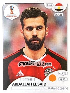 Sticker Abdallah El Said - FIFA World Cup Russia 2018. 670 stickers version - Panini