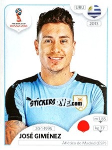 Sticker José Giménez - FIFA World Cup Russia 2018. 670 stickers version - Panini