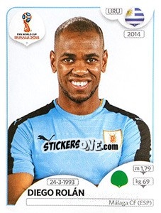 Cromo Diego Rolán - FIFA World Cup Russia 2018. 670 stickers version - Panini