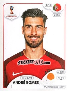 Sticker André Gomes - FIFA World Cup Russia 2018. 670 stickers version - Panini