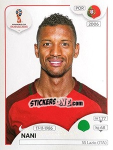 Sticker Nani - FIFA World Cup Russia 2018. 670 stickers version - Panini