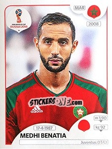 Sticker Medhi Benatia - FIFA World Cup Russia 2018. 670 stickers version - Panini