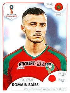 Figurina Romain Saïss - FIFA World Cup Russia 2018. 670 stickers version - Panini