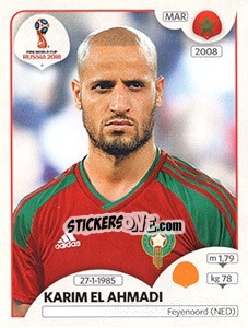 Cromo Karim El Ahmadi - FIFA World Cup Russia 2018. 670 stickers version - Panini
