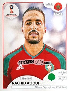 Sticker Rachid Alioui - FIFA World Cup Russia 2018. 670 stickers version - Panini