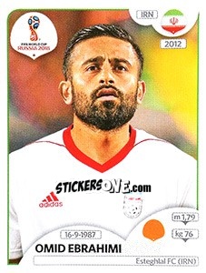 Sticker Omid Ebrahimi - FIFA World Cup Russia 2018. 670 stickers version - Panini