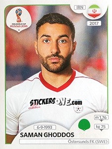 Sticker Saman Ghoddos - FIFA World Cup Russia 2018. 670 stickers version - Panini