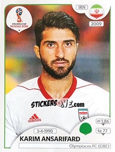 Sticker Karim Ansarifard - FIFA World Cup Russia 2018. 670 stickers version - Panini