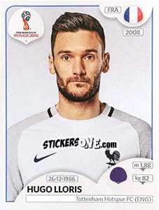 Sticker Hugo Lloris - FIFA World Cup Russia 2018. 670 stickers version - Panini