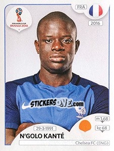Sticker N'Golo Kanté - FIFA World Cup Russia 2018. 670 stickers version - Panini
