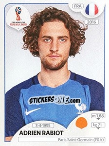 Sticker Adrien Rabiot - FIFA World Cup Russia 2018. 670 stickers version - Panini
