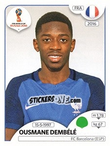 Figurina Ousmane Dembélé - FIFA World Cup Russia 2018. 670 stickers version - Panini