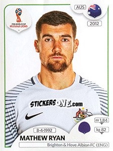 Sticker Mathew Ryan - FIFA World Cup Russia 2018. 670 stickers version - Panini