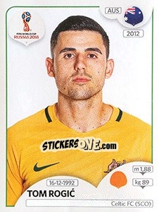 Sticker Tom Rogic - FIFA World Cup Russia 2018. 670 stickers version - Panini