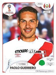 Sticker Paolo Guerrero - FIFA World Cup Russia 2018. 670 stickers version - Panini