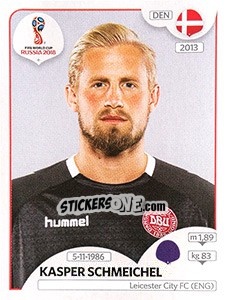 Sticker Kasper Schmeichel - FIFA World Cup Russia 2018. 670 stickers version - Panini