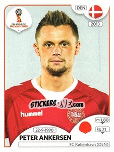 Sticker Peter Ankersen - FIFA World Cup Russia 2018. 670 stickers version - Panini