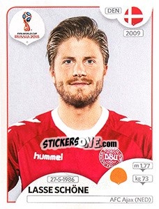 Sticker Lasse Schöne - FIFA World Cup Russia 2018. 670 stickers version - Panini