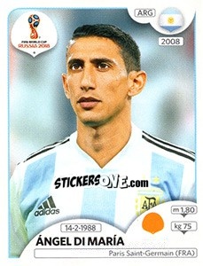 Sticker Ángel Di María - FIFA World Cup Russia 2018. 670 stickers version - Panini