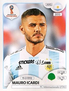 Cromo Mauro Icardi - FIFA World Cup Russia 2018. 670 stickers version - Panini