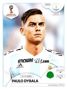 Sticker Paulo Dybala - FIFA World Cup Russia 2018. 670 stickers version - Panini