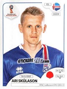 Cromo Ari Skúlason - FIFA World Cup Russia 2018. 670 stickers version - Panini