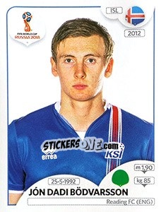 Cromo Jón Dadi Bödvarsson - FIFA World Cup Russia 2018. 670 stickers version - Panini