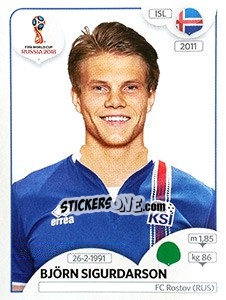 Sticker Björn Sigurdarson - FIFA World Cup Russia 2018. 670 stickers version - Panini