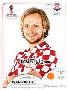 Sticker Ivan Rakitic - FIFA World Cup Russia 2018. 670 stickers version - Panini