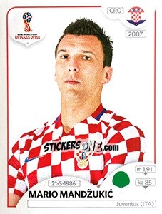 Sticker Mario Mandžukic - FIFA World Cup Russia 2018. 670 stickers version - Panini