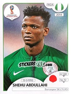 Cromo Shehu Abdullahi - FIFA World Cup Russia 2018. 670 stickers version - Panini