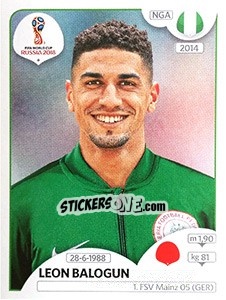 Sticker Leon Balogun - FIFA World Cup Russia 2018. 670 stickers version - Panini
