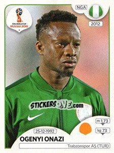 Sticker Ogenyi Onazi - FIFA World Cup Russia 2018. 670 stickers version - Panini
